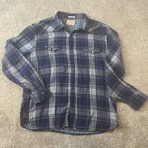 Lucky Brand Blue Plaid Casual Button Down Shirt
